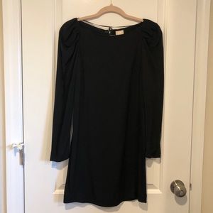 H&M puff long sleeve black mini dress